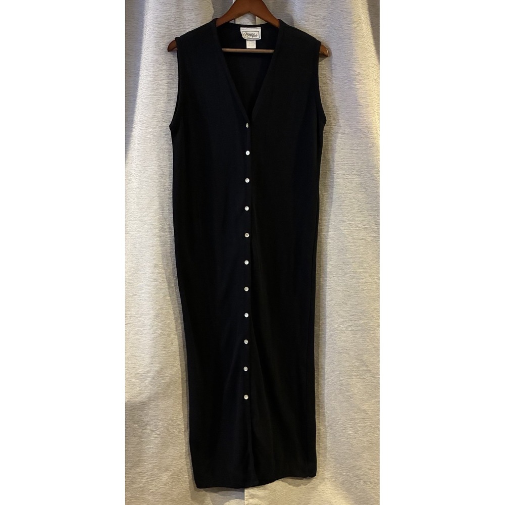 Vintage 90s‎ Player's Sport Button Up Dress Black Size Medium USA
